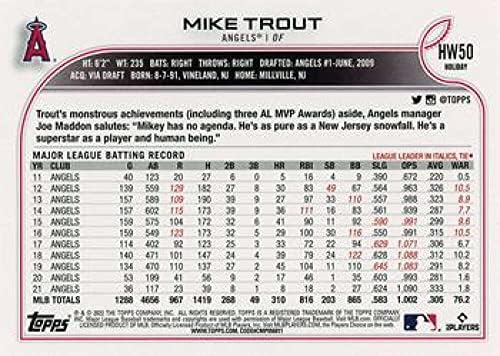 Mike Trout 2022 Topps חג HW50 NM+ -MT+ MLB מלאכי בייסבול