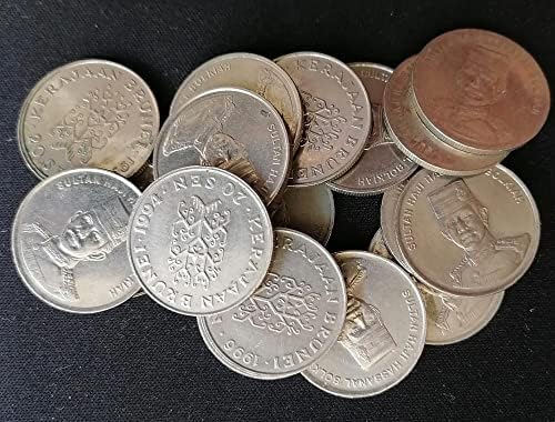 סט מטבעות אסייתי של מטבעות ברוניי דרוסלאם 20 סנט 20 סנט אוסף מטבעות מטבעות