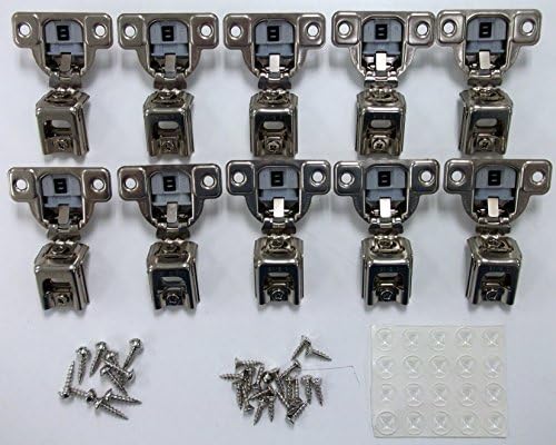 סליס קומפקטי ציר סגור רך 1-5/16 חבילת כיסוי של 10 צירים עם ברגים ופגושים כוס 3BD9