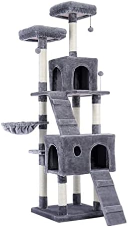 רב-רמת חתול עץ לחתולים עם מפנק מוטות יציב חתול טיפוס מסגרת חתול השריטה לוח צעצועים
