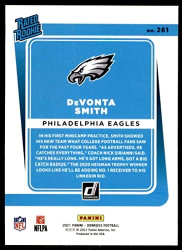 2021 Donruss 261 Devonta Smith Philadelphia נשרים מדורגים טירונים NFL כרטיס כדורגל NM-MT