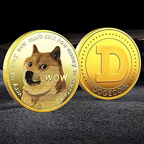 1oz זהב Dogecoin מטבע זיכרון 2021 מהדורה מוגבלת מטבע Doge Collestors Conservors מטבע מצופה זהב עם מקרה מגן