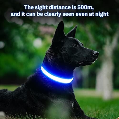 צווארוני כלבים מדליקים קופלול LED צווארון כלבים USB USB נטענת מתכווננת בטיחות אטומה למים צווארון כלבים מואר לכלבים קטנים בינוניים גדולים.
