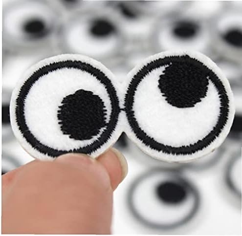 10 יחידות טלאי עיניים לבנות שחורות ברזל רקום ברזל על תפירה מדבקות אפליקציות טלאי לג'קטים בגדים אביזרי DIY