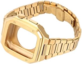 מארז שעון KQOO+רצועה עבור צמיד מתכת פלדה 44 ממ 45 ממ 45 ממ עבור Apple Watch 8 7 44 ממ 45 ממ SE סדרה 6 5 4 פס כיסוי 45 ממ 44 ממ