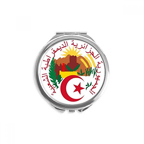 אלג 'יר אלג' יריה לאומי סמל יד קומפקטי מראה עגול נייד כיס זכוכית