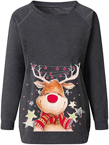 נשים מכוער חג המולד דק סווטשירט במצוקה היפ הופ סוודר חולצות ארוך שרוול חולצת טי לנשים