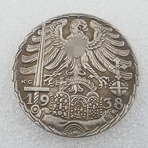 מלאכות עתיקות 1938 מטבעות גרמניות מטבע זיכרון 607 COLONCE COLONTE