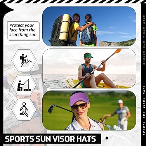 24 יחידות ססגוניות ספורט מגן שמש כובעי הגנה ריק למעלה בייסבול כובע מתכוונן מגן טניס לגברים נשים גולף חוף בריכה, 12 צבעים