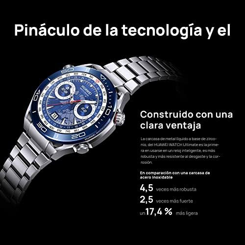 Huawei Watch Ultimate Smartwatch, iOS & Android, חומר מתכת נוזלי חדשני, טכנולוגיית צלילה של 100 מ ', חיי סוללה של 14 יום, ניהול בריאות כל היום, גרסת ים כחול עמוק/בריטניה